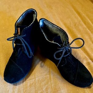 Toms Black Suede Booties